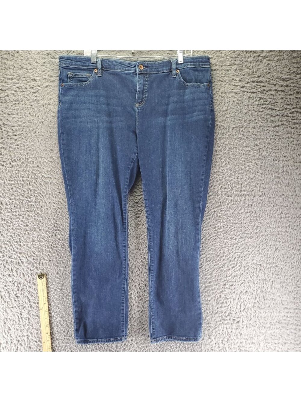 Lands End Jeans Women’s Size 18 Petite Blue Straight Fit 2 Stretch Denim *Read*